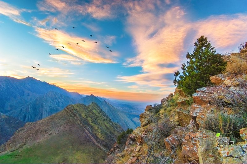 قاب عکس مدرن غروب منظره   طبیعت / روستایی اثر مصطفی رضایی