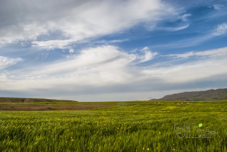 قاب عکس مدرن آسمان آبی ابری بهاری منظره   طبیعت / روستایی اثر سیاوش رها