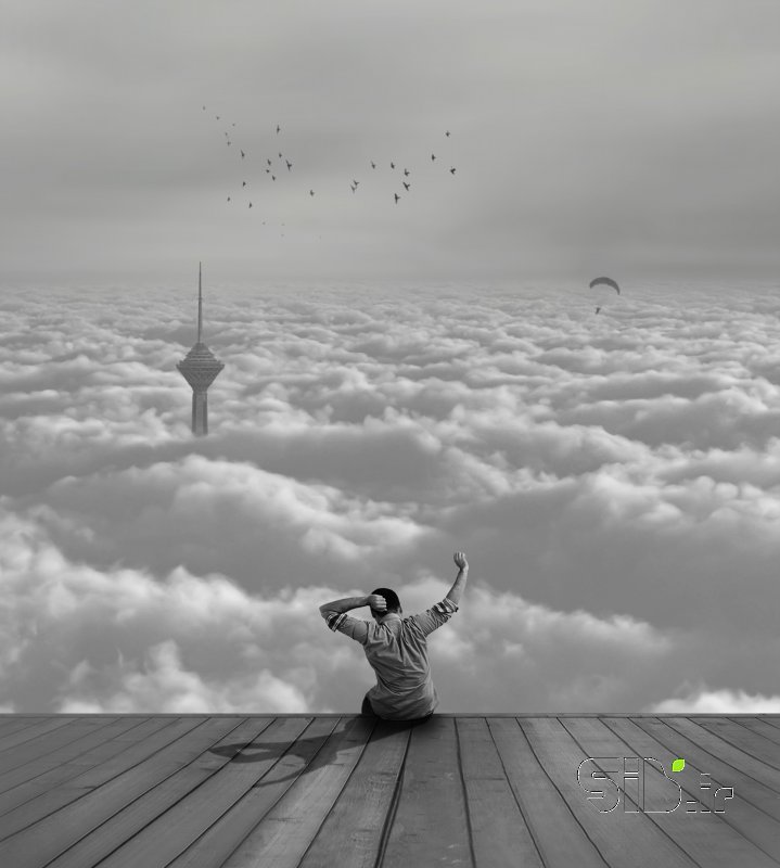 قاب عکس مدرن Relax in the clouds - آرامش در میان ابر ها چشم انداز  شهری اثر حسین مهرزاد